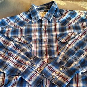 Ely Cattleman Blue and Red Plaid Shirt
